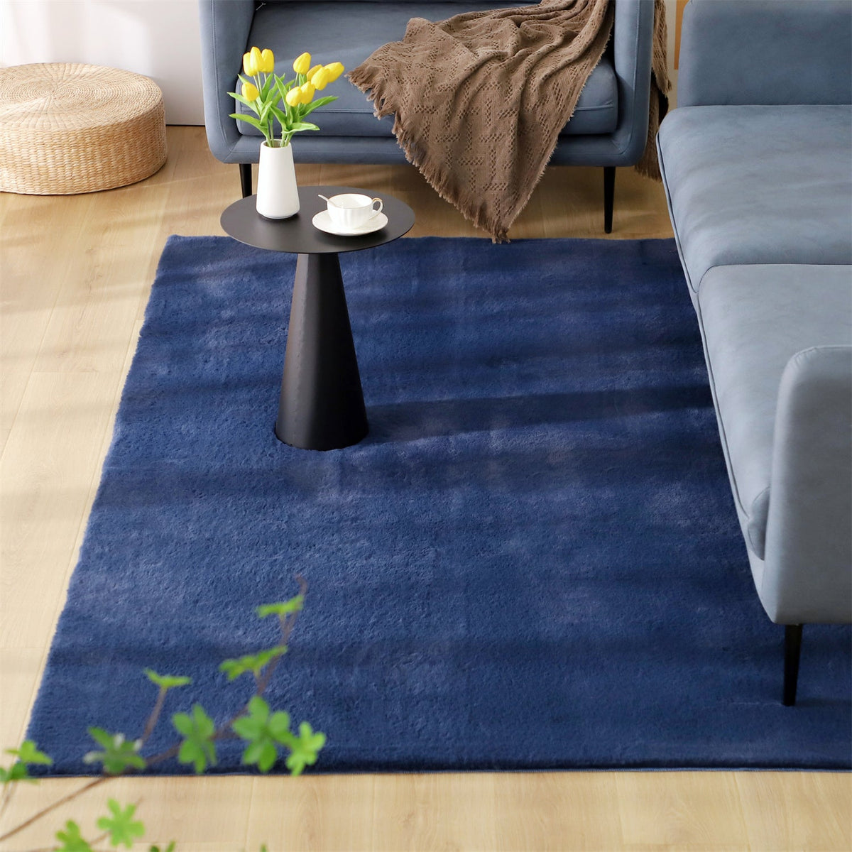 Soft Solid-Color Area Rug