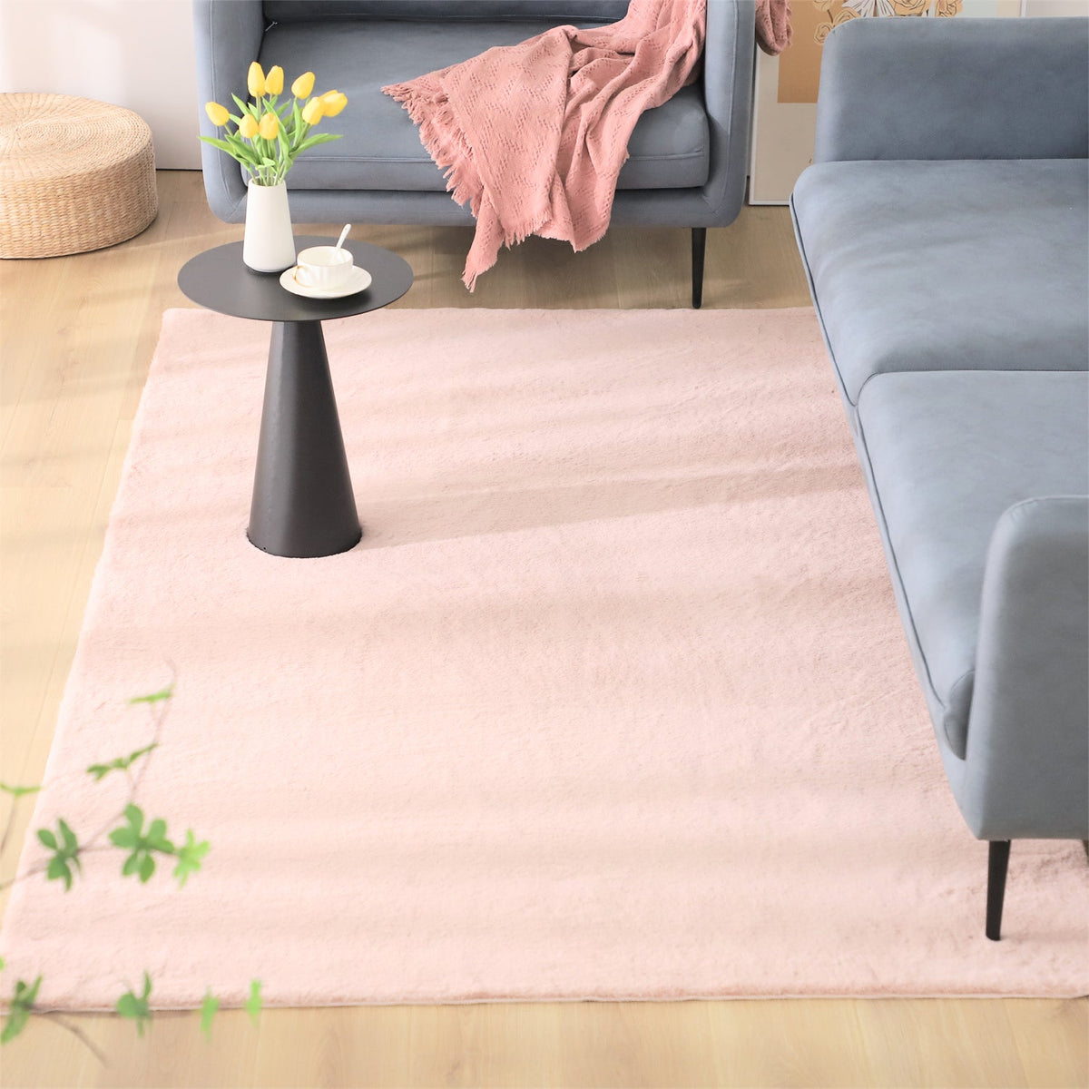 Soft Solid-Color Area Rug