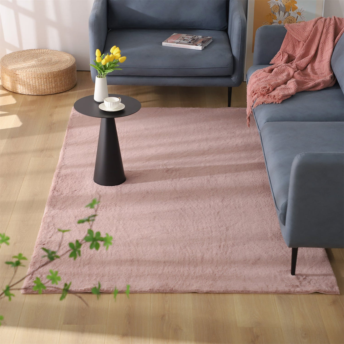 Soft Solid-Color Area Rug