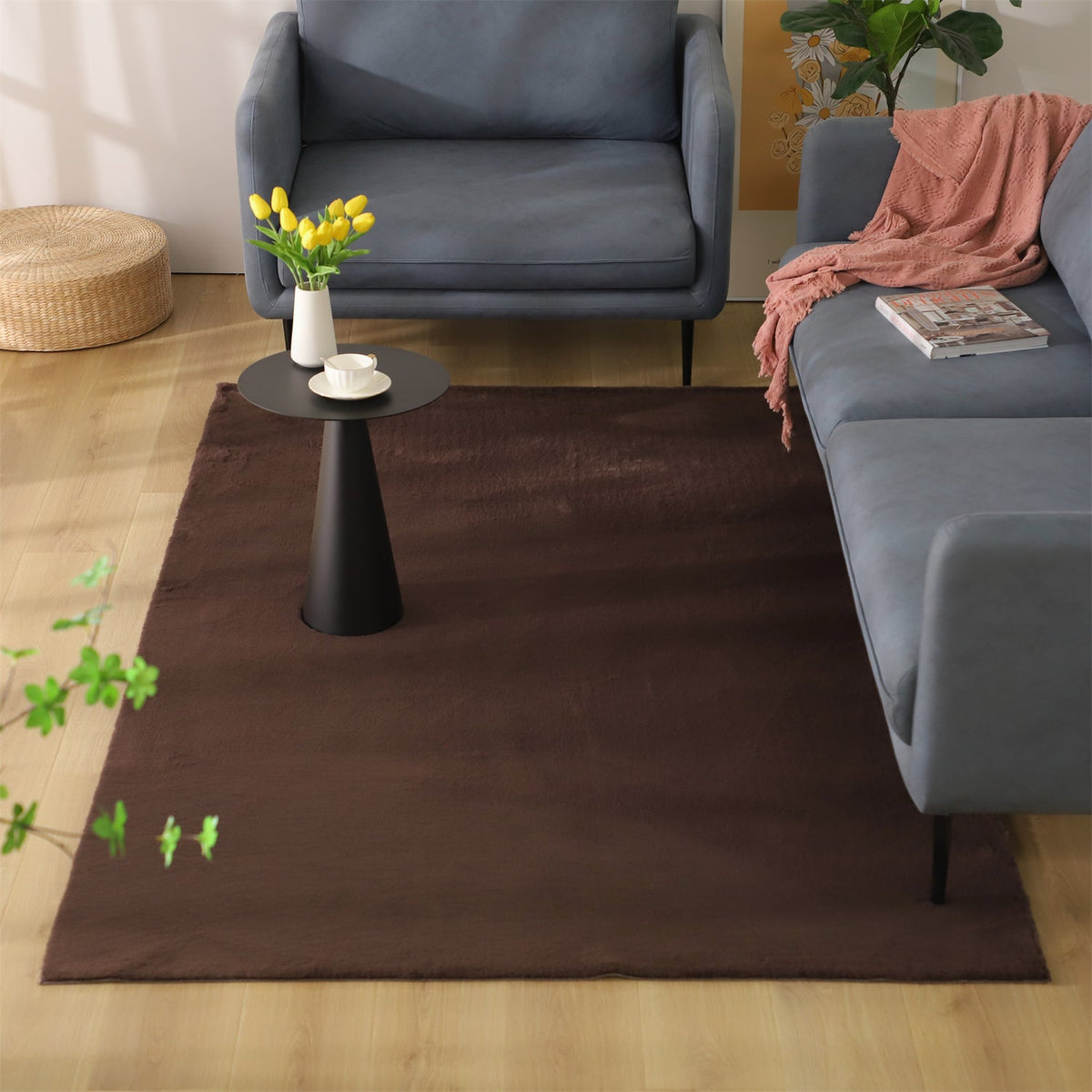 Soft Solid-Color Area Rug
