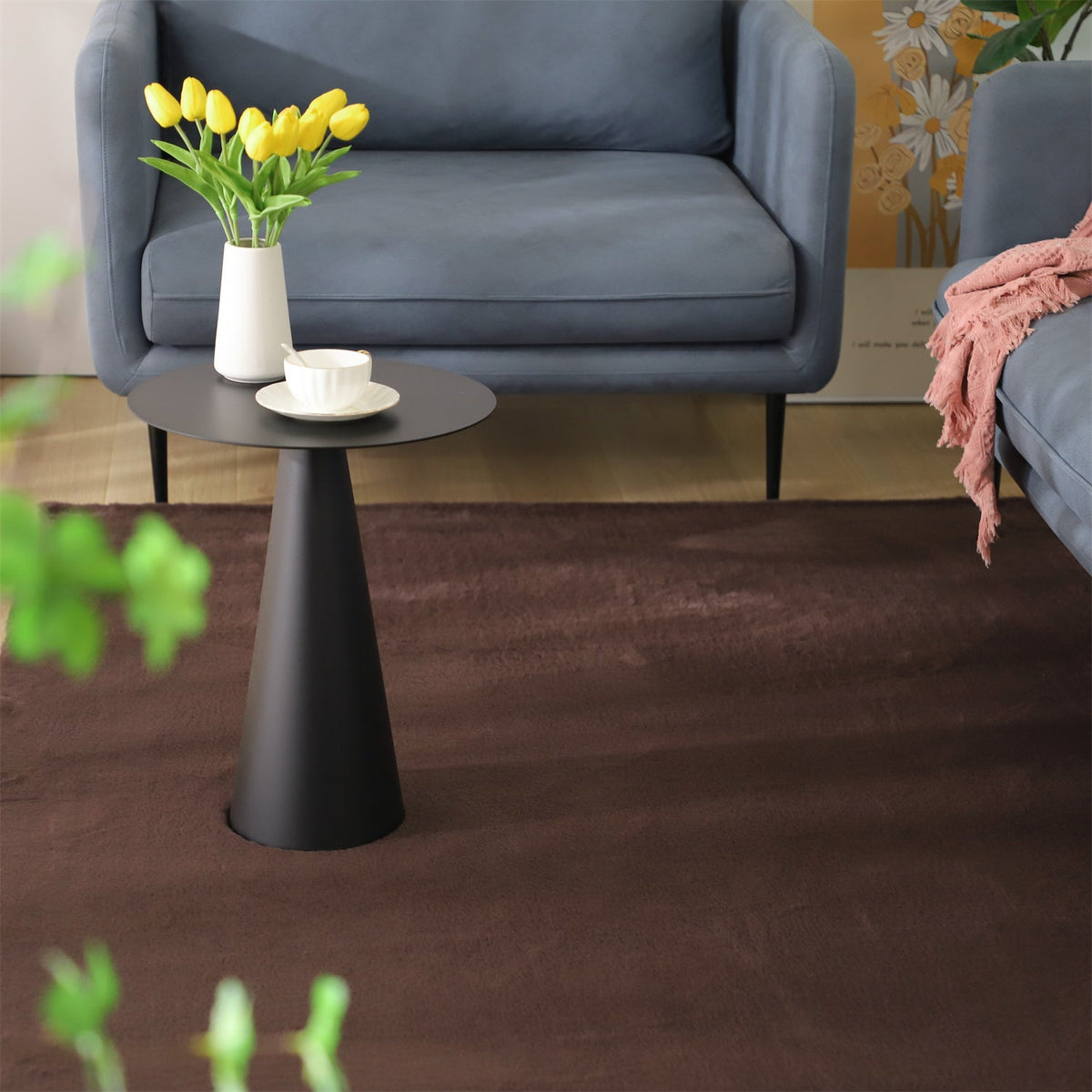 Soft Solid-Color Area Rug