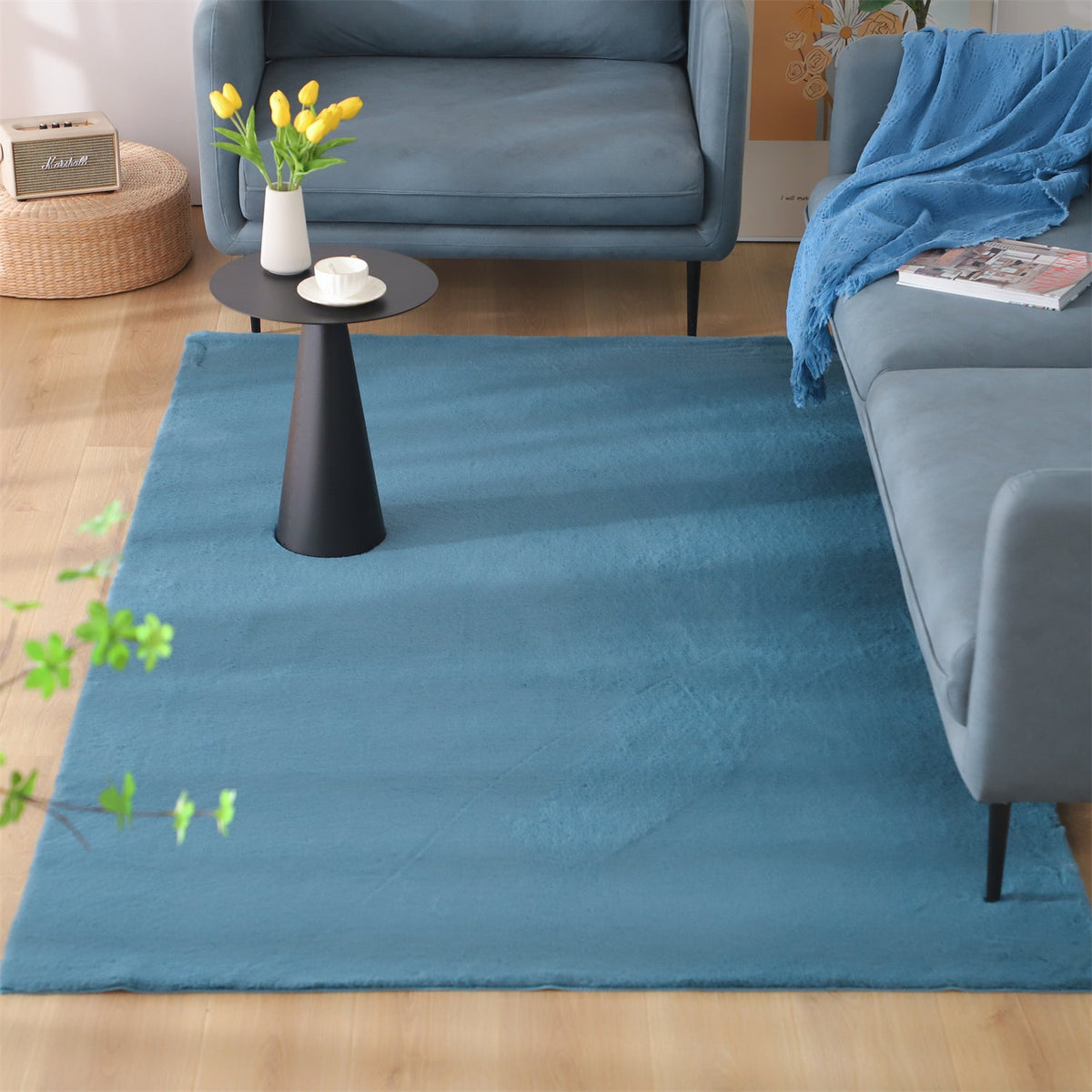 Soft Solid-Color Area Rug