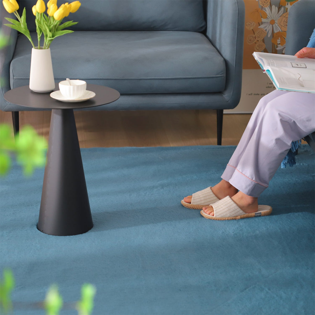 Soft Solid-Color Area Rug