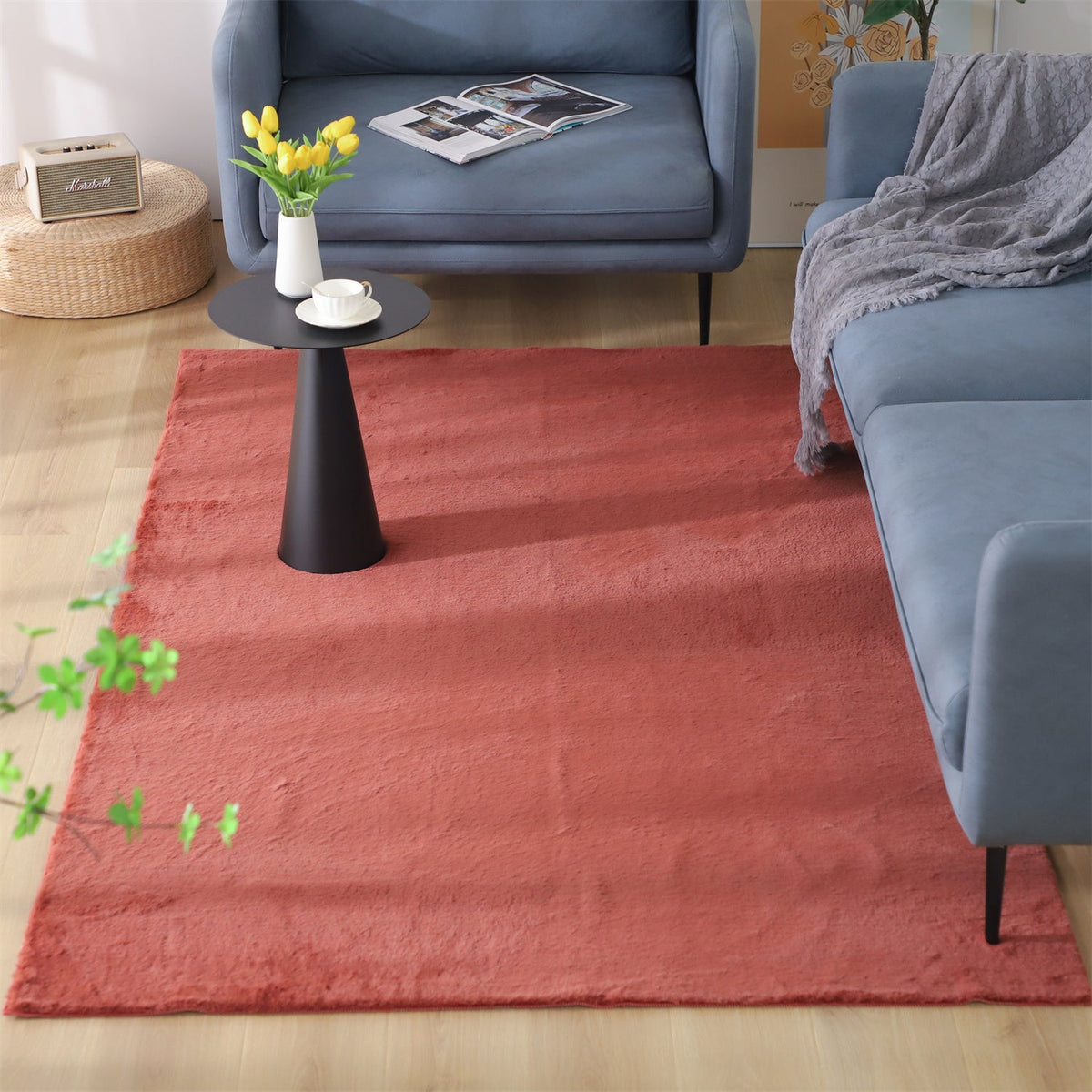 Soft Solid-Color Area Rug
