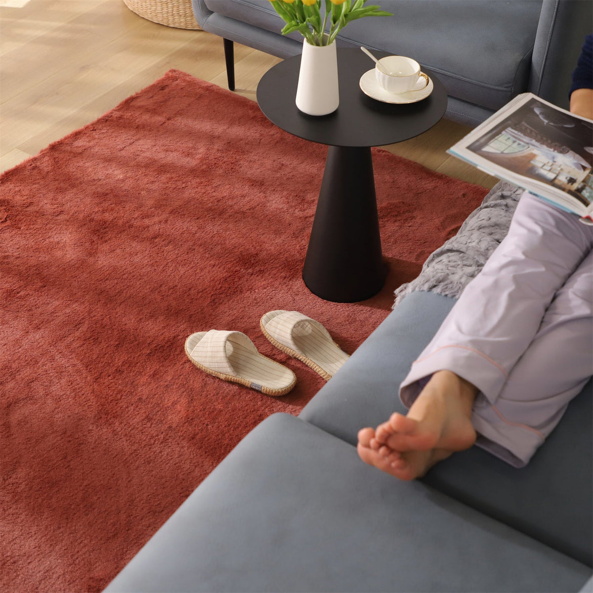 Soft Solid-Color Area Rug
