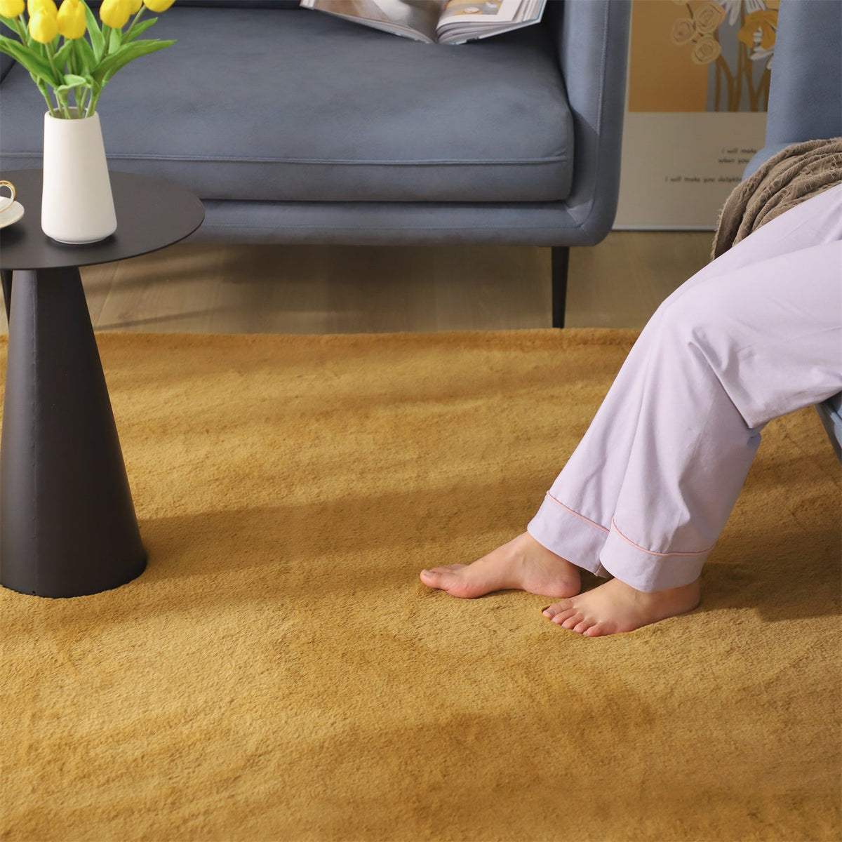 Soft Solid-Color Area Rug