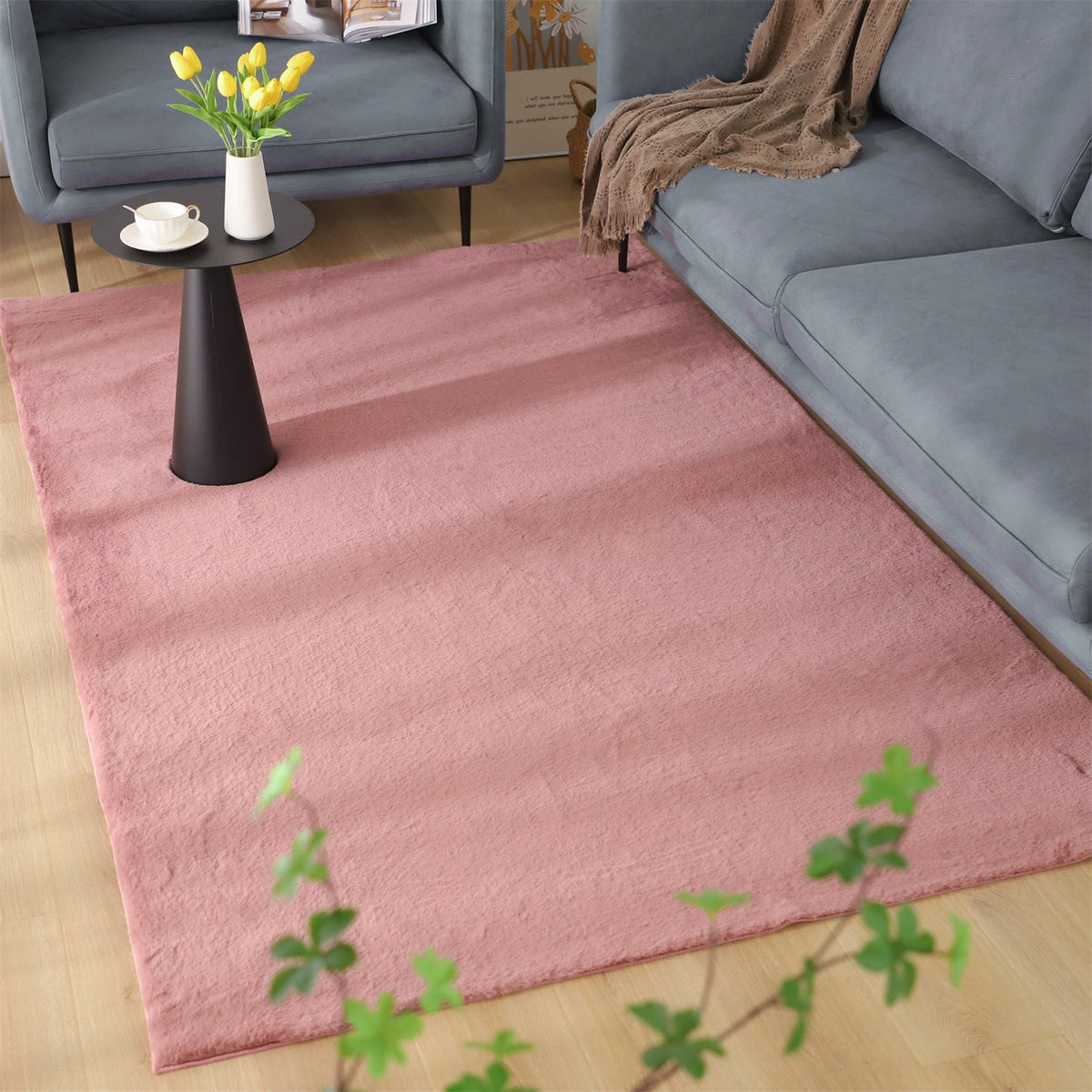 Soft Solid-Color Area Rug