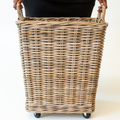 Rattan Rolling Storage Basket – Kubu Grey