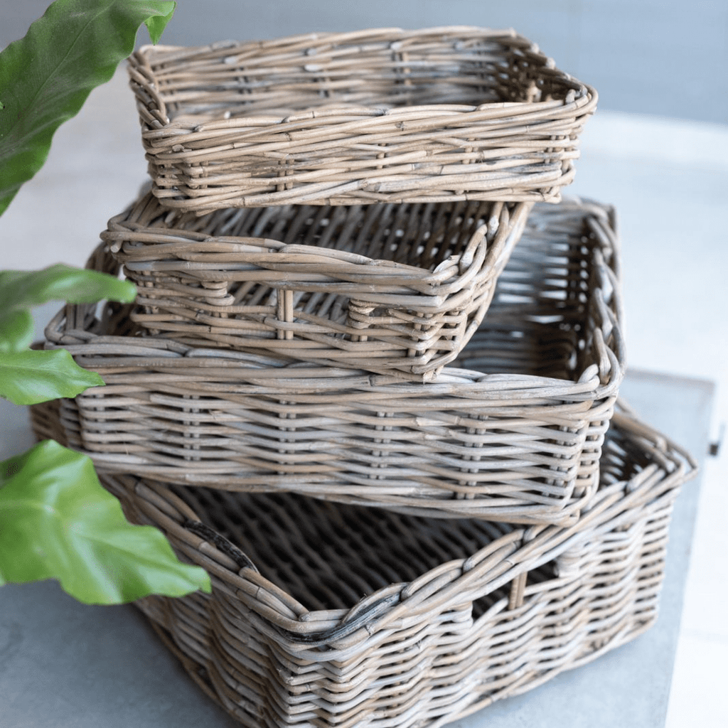 Rattan Rectangle Organizer Tray