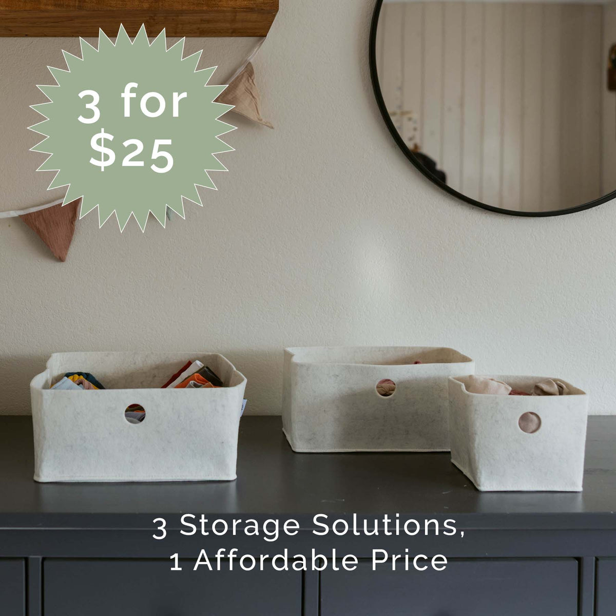Felt Drawer Organizer Set – 3 Piece