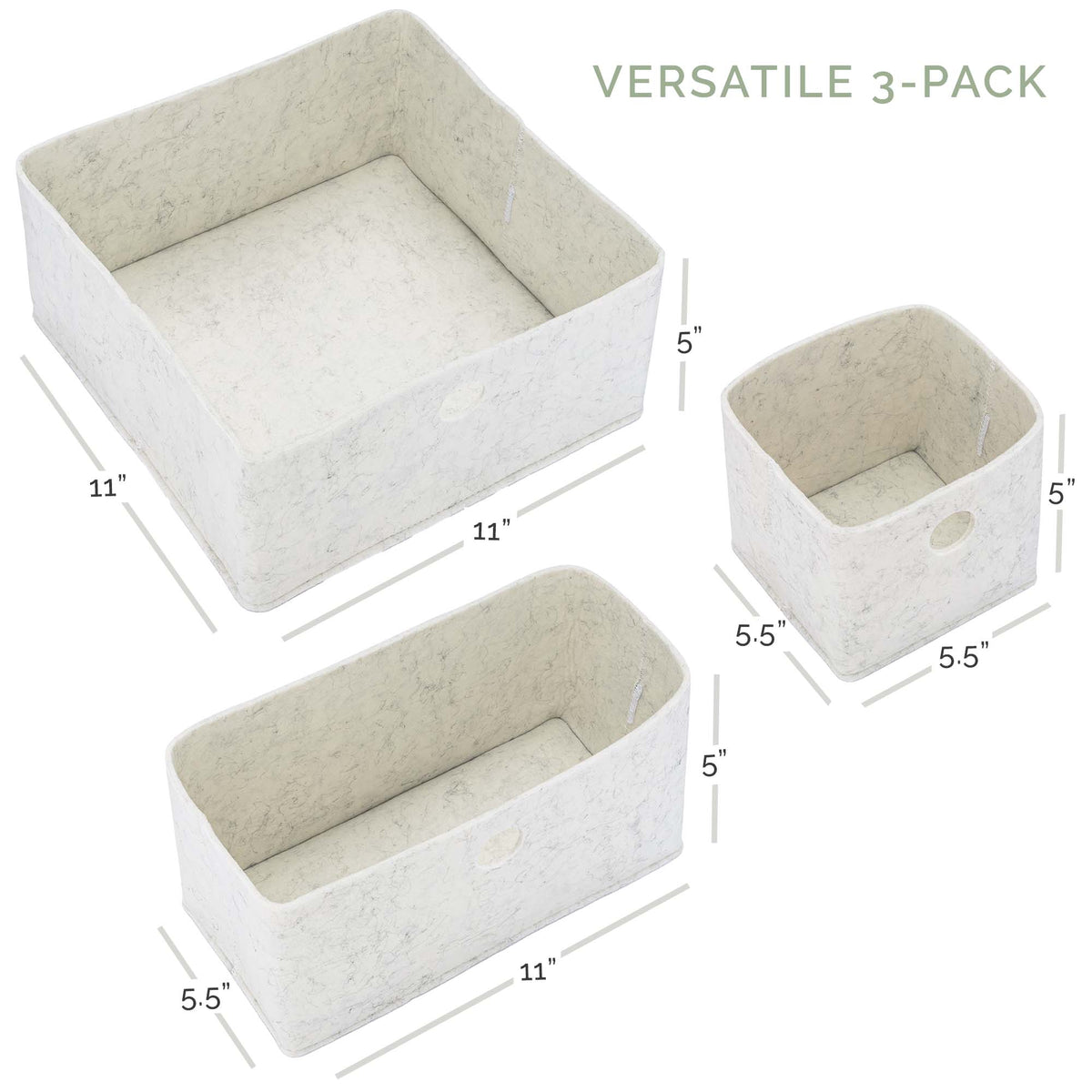 Felt Drawer Organizer Set – 3 Piece